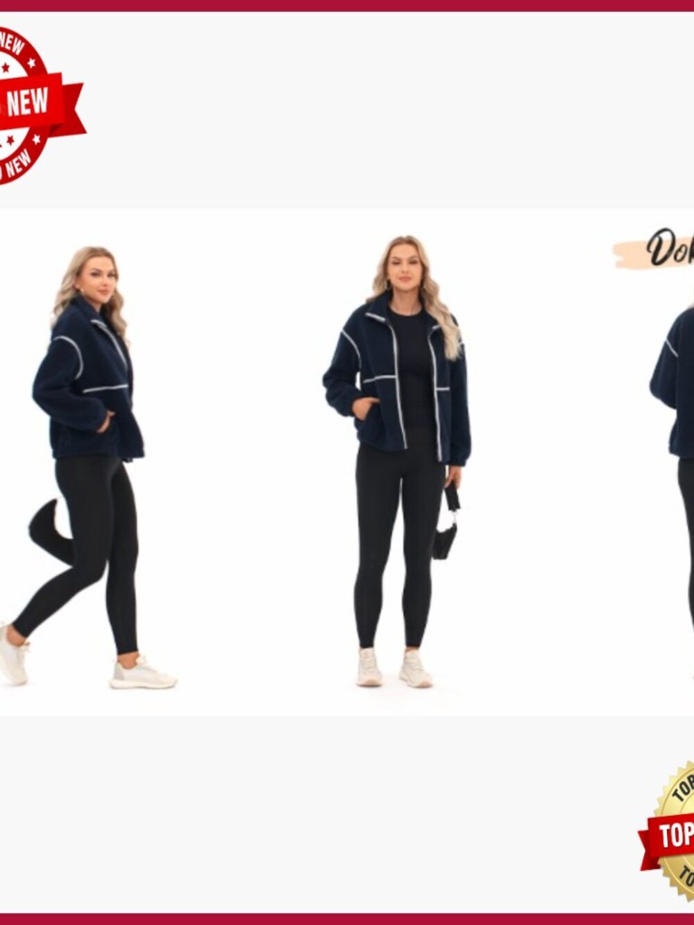 Warm Fleece Jacket Long Sleeve Full Zip Lapel Casual Oversized Winter Outwear - Picture 7 of 7